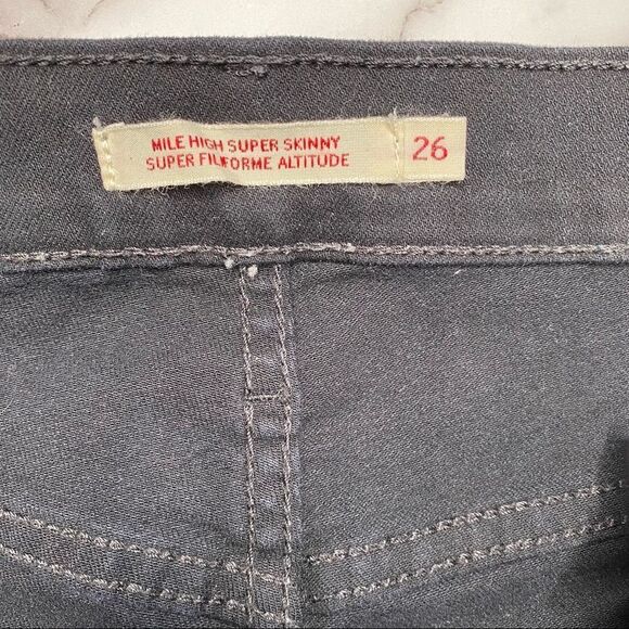 LEVI’S Mile High Super Skinny Black Denim Jeans - Size 26 - Picture 7 of 11